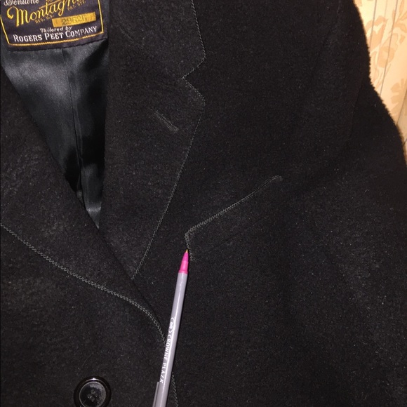 Vintage genuine Montagnac Overcoat Sz 38 black - Picture 6 of 8